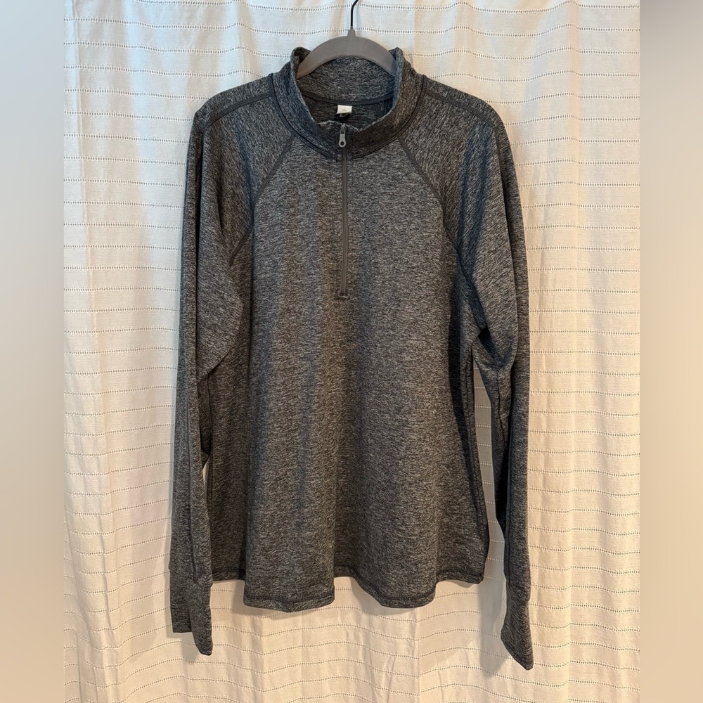 NWOT Aerie Offline Charcoal Heather Gray Half Zip Activewear Warm Up Top XXL